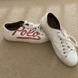 Ralph Lauren POLO leather sneakers size 11. EX Condition w/ mild toe scuffs
